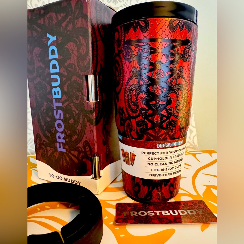 SHIPS TODAY~NEW FrostBuddy Knotty To-Go Buddy with New ONE LID + 2 straw options